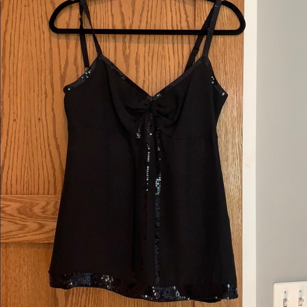 Express black embellished black tank top